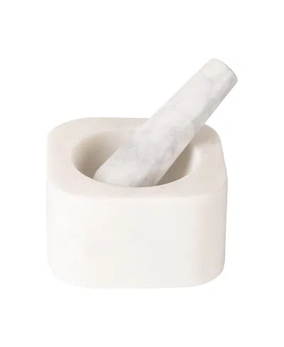 Gauri Kohli Noble Marble Mortar And Pestle In White