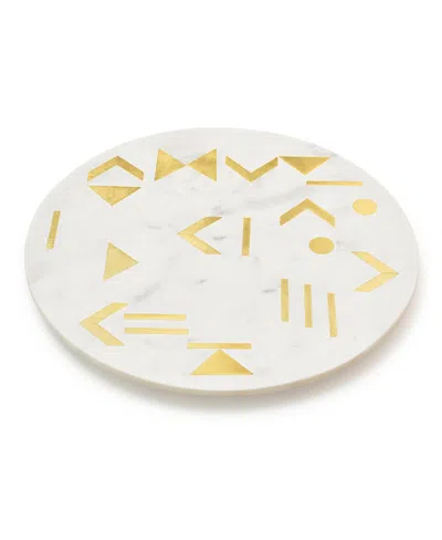 Gauri Kohli Olympia Marble Cheese Board 12 In White