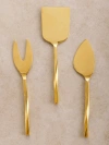 Gauri Kohli Oslo Cheese Knives, Set Of 3 In Gold