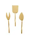 Gauri Kohli Oslo Cheese Knives, Set Of 3 In Shiny Gold