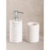 Gauri Kohli Raavi Marble Lotion Dispenser & Tumbler Set In White