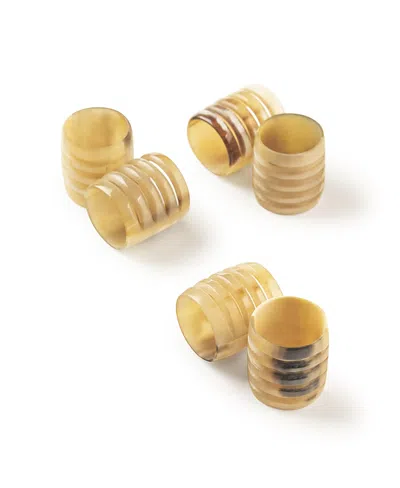 Gauri Kohli Regal Napkin Rings, Set Of 6 In Brown