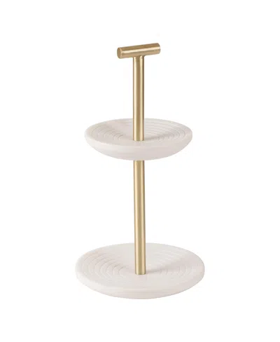 Gauri Kohli Regalia Tiered Marble Jewelry Stand In White