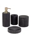 Gauri Kohli Roksana Black Marble Bath Accessories, Set Of 4 In Black