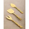 Gauri Kohli Santiago Cheese Knives, Set Of 3 In Gold