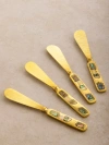 Gauri Kohli Sisley Butter Knives, Set Of 4 In Gold