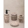 Gauri Kohli Tallinn Gray Travertine Bath Accessories, Set Of 4 In Brown