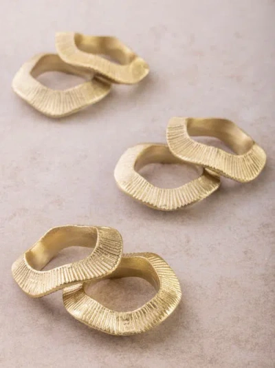 Gauri Kohli Tuscany Napkin Rings In Gold