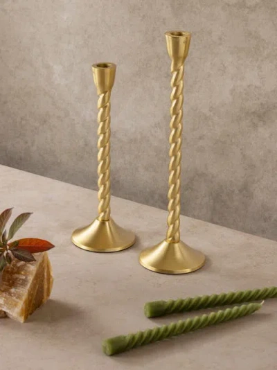 Gauri Kohli Twilight Candle Holders In Gold