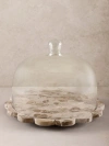 Gauri Kohli Viola Brown Onyx Serving Board With Cloche In Brown