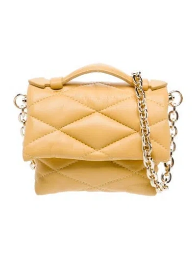 Pre-owned Gava Leather Crossbody Bag In Yellow