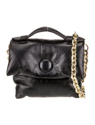 Pre-owned Gava Leather Shoulder Bag In Black