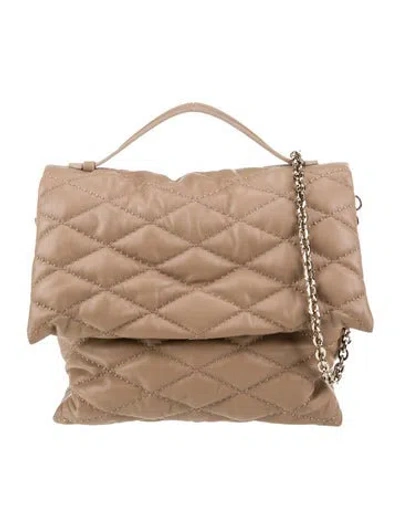 Pre-owned Gava Leather Shoulder Bag In Neutral