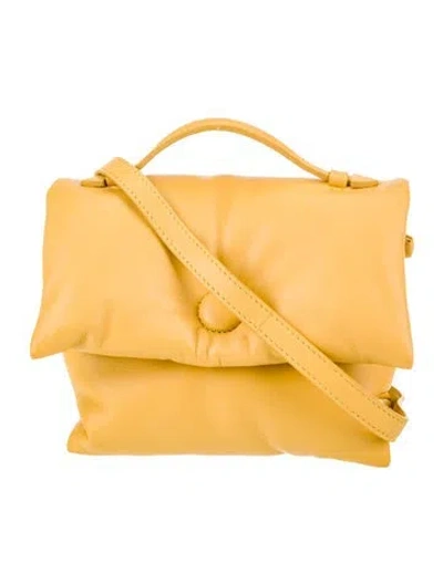 Pre-owned Gava Leather Shoulder Bag In Yellow