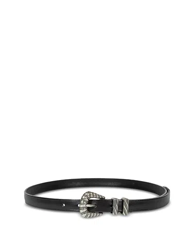 Gavazzeni Elsa Women's Leather Belt In Black