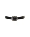 Gavazzeni Leather Belt With Chain Detail Buckle In Brown