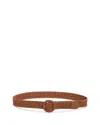 Gavazzeni Women's Cristina Woven Leather & Cotton Belt In Cuoio