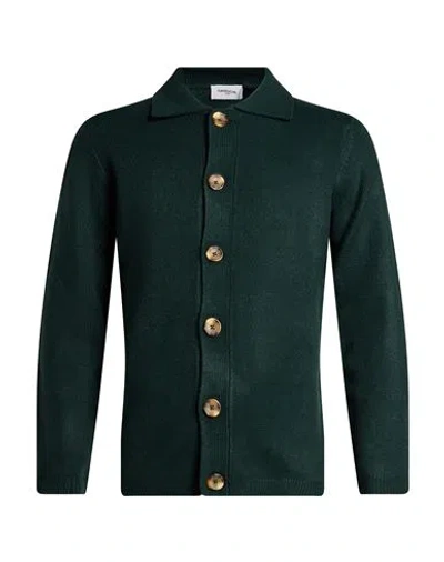 Gavroche Paris Man Cardigan Dark Green Size S Viscose, Wool