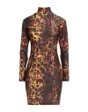 Gavroche Paris Woman Mini Dress Camel Size S Polyester, Elastane