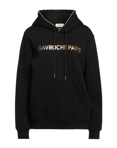 Gavroche Paris Woman Sweatshirt Black Size Xl Cotton, Polyester