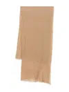 Gaynor-bongard Cashmere Raw-edge Scarf In Brown