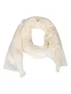 Gaynor-bongard Lace-trimmed Scarf In Neutral