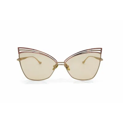 Gazal Eyewear Women's Rose Gold Tweety - Titanium Butterfly Shaped Sunglasses - Rose All Day - Wide Fit In Neutral