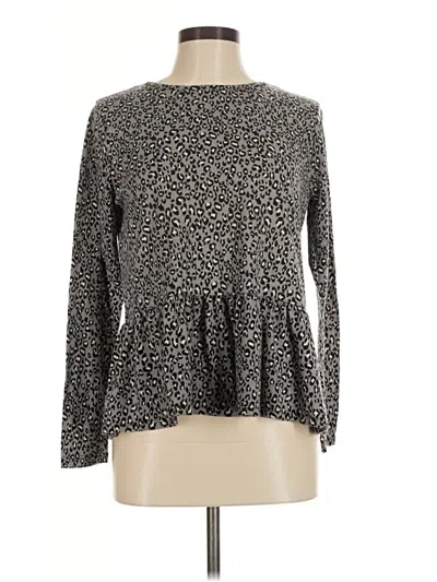 Pre-owned Gaze Long Sleeve Blouse In Gray