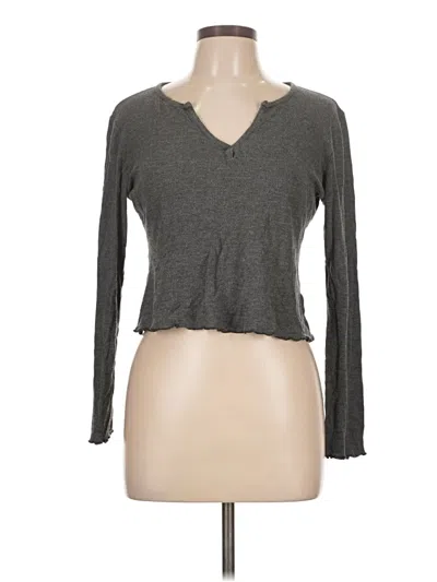 Pre-owned Gaze Long Sleeve Henley Shirt In Gray