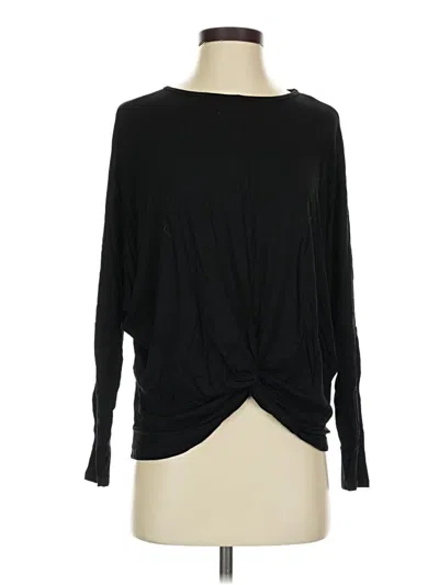 Pre-owned Gaze Long Sleeve Top Black Crew Neck Tops