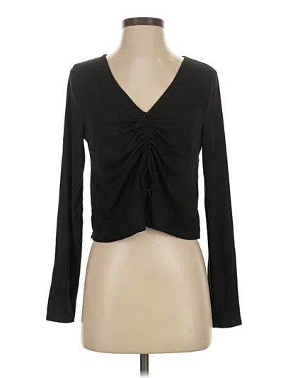 Pre-owned Gaze Long Sleeve Top Black Sweetheart Neckline Tops