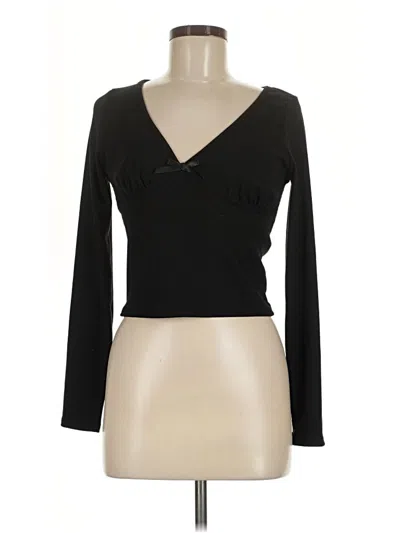 Pre-owned Gaze Long Sleeve Top Black Sweetheart Neckline Tops