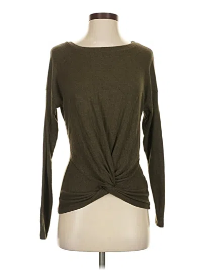 Pre-owned Gaze Long Sleeve Top Brown Crew Neck Tops
