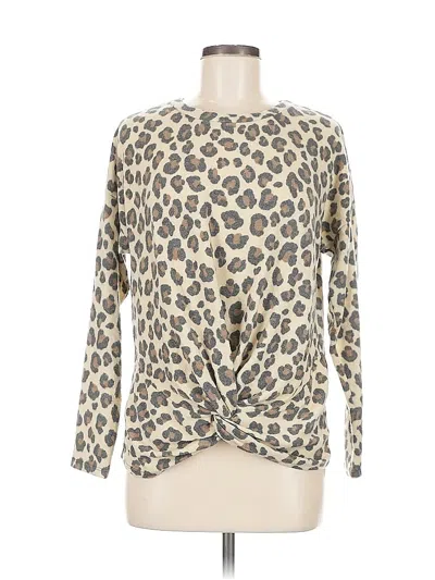 Pre-owned Gaze Long Sleeve Top Ivory Crew Neck Tops In White