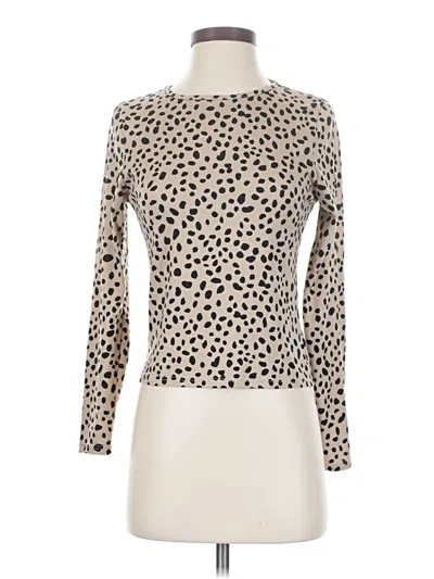 Pre-owned Gaze Long Sleeve Top Ivory Turtleneck Tops