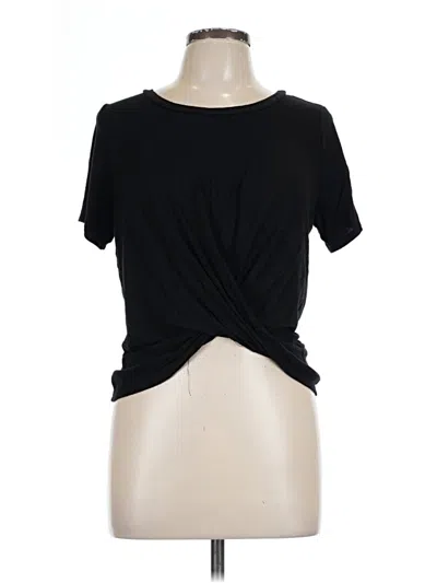 Pre-owned Gaze Short Sleeve Top Black Keyhole Neckline Tops