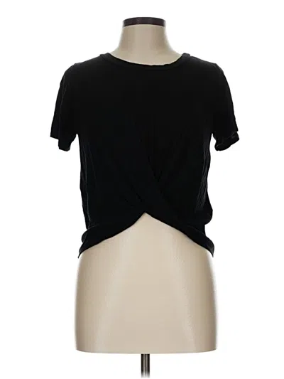Pre-owned Gaze Short Sleeve Top Black Keyhole Neckline Tops