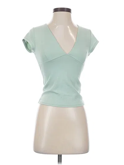 Pre-owned Gaze Short Sleeve Top Green Sweetheart Neckline Tops
