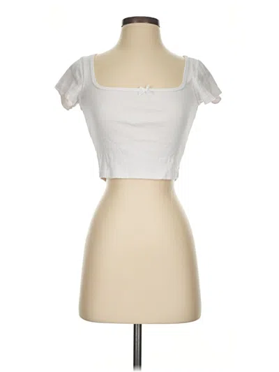 Pre-owned Gaze Short Sleeve Top Ivory Sweetheart Neckline Tops