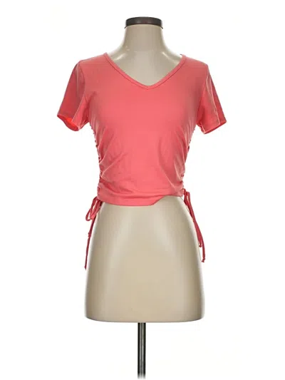 Pre-owned Gaze Short Sleeve Top Pink V Neck Tops