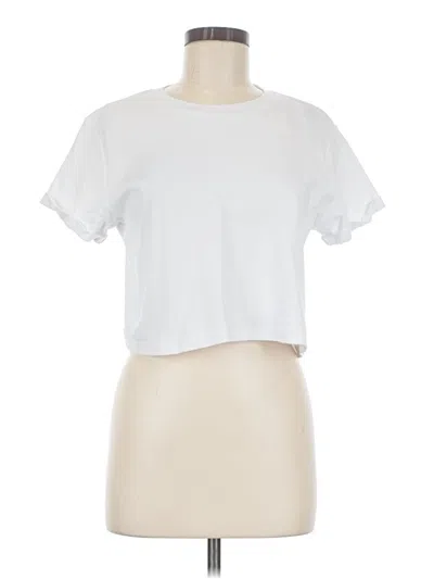 Pre-owned Gaze Short Sleeve Top White Crew Neck Tops