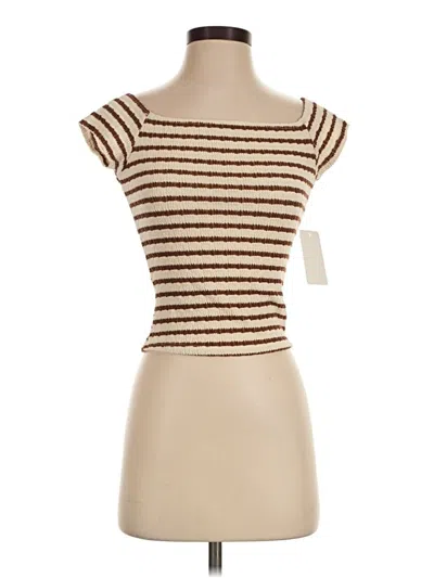 Gaze Short Sleeve Turtleneck In Brown