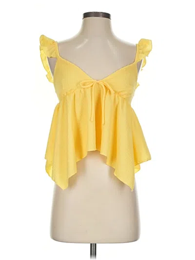Pre-owned Gaze Sleeveless Blouse In Yellow