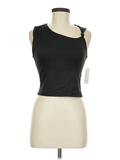 Pre-owned Gaze Sleeveless Top Black One Shoulder Neckline Tops