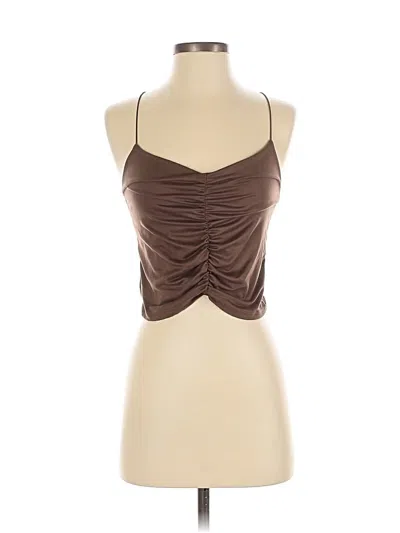 Pre-owned Gaze Sleeveless Top Brown Halter Neckline Tops