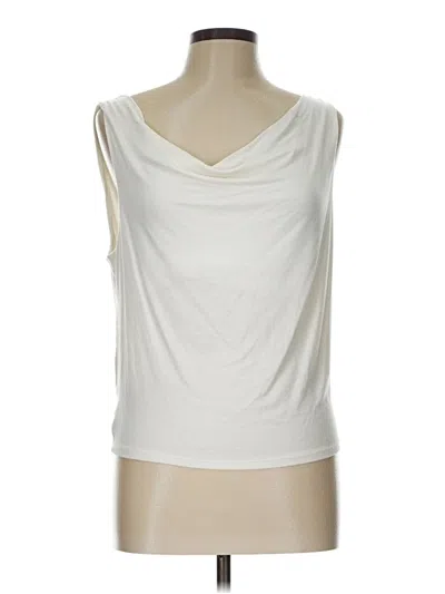 Pre-owned Gaze Sleeveless Top Ivory Cowl Neck Tops In White