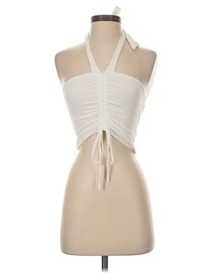 Pre-owned Gaze Sleeveless Top Ivory Halter Neckline Tops In White
