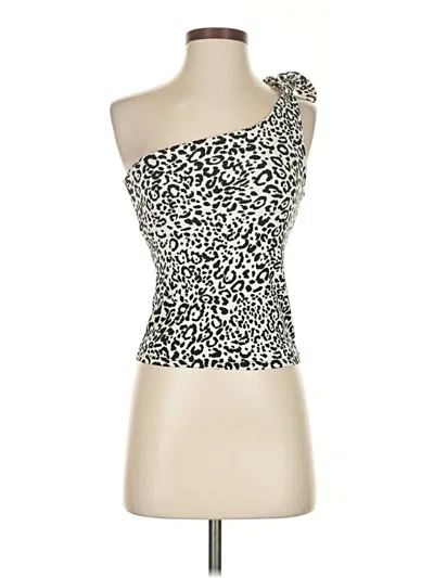 Pre-owned Gaze Sleeveless Top Ivory One Shoulder Neckline Tops In White