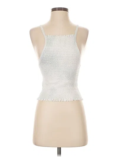 Pre-owned Gaze Sleeveless Top White Halter Neckline Tops
