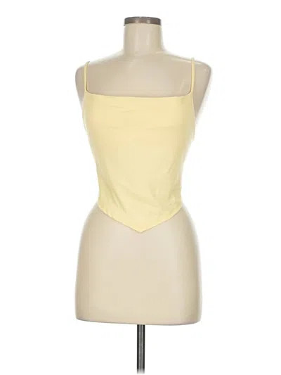 Pre-owned Gaze Sleeveless Top Yellow Strapless Neckline Tops